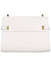 Manhattan Mini Embossed Gold-Tone Logo Leather Cross Bag Blanc Vintage - SAINT LAURENT - BALAAN 6