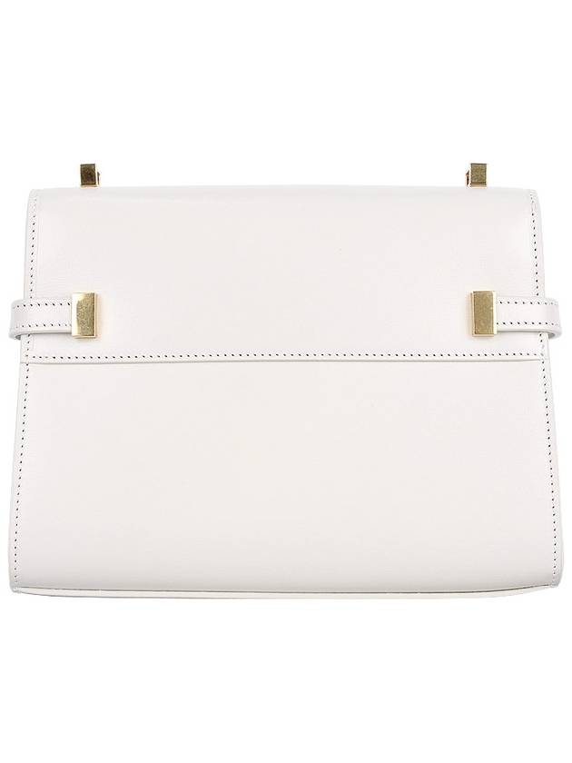 Manhattan Mini Embossed Gold-Tone Logo Leather Cross Bag Blanc Vintage - SAINT LAURENT - BALAAN 6