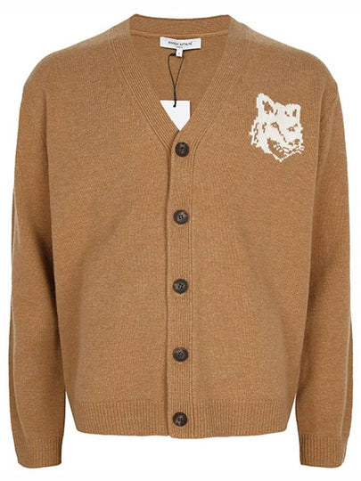 Fox Head Intarsia Comfort Cardigan Brown - MAISON KITSUNE - BALAAN 2