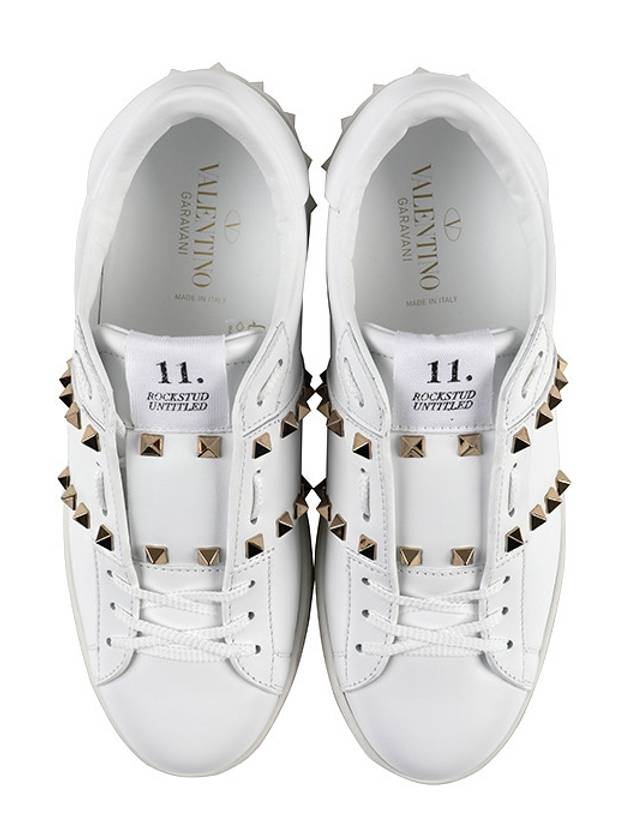 Men's Rockstud Untitled Low Top Sneakers White - VALENTINO - BALAAN 3