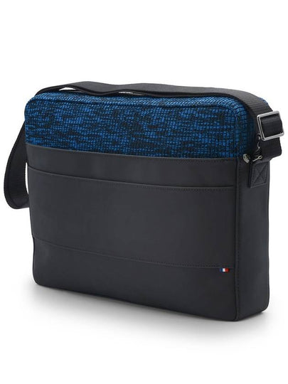 Dupont Jet Millennium Black and Blue Rubber and Canvas Messenger Bag - S.T. DUPONT - BALAAN 2