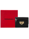 Gancini Compact Half Wallet Black - SALVATORE FERRAGAMO - BALAAN 6