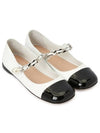 Miu Miu Patent Leather Ballerina Flats Black White - MIU MIU - BALAAN 2