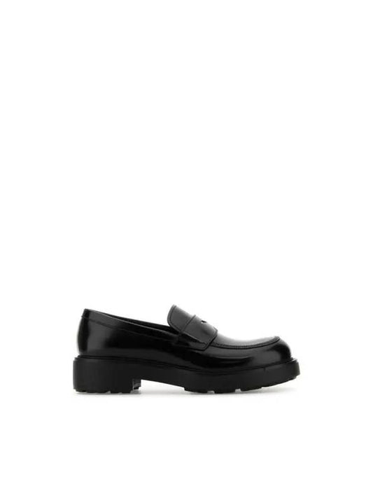 Brushed Leather Loafers Black - PRADA - BALAAN 2