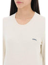 Embroidered Logo Knit Top Ecru - A.P.C. - BALAAN 5