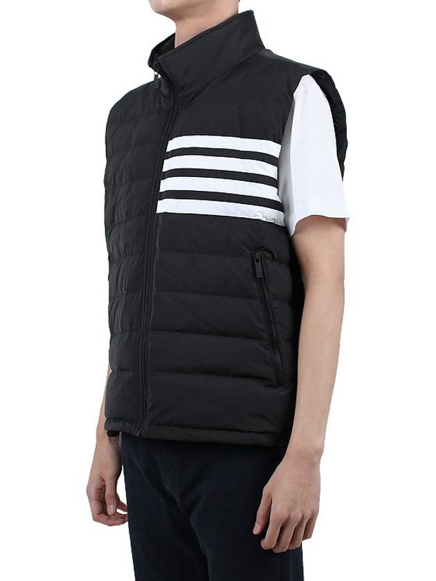 4 Bar Poly Twill Down Vest Charcoal - THOM BROWNE - BALAAN 5