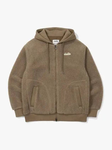 Diadora Comfy Fleece Hooded Zip Up BROWN - DIADORA - BALAAN 1