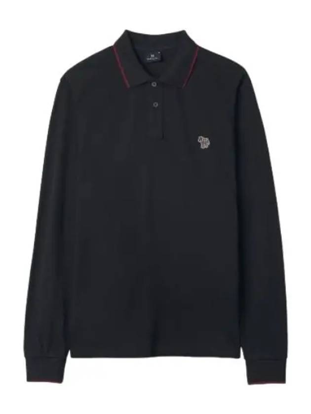 Regular fit pique zebra polo shirt black t collar tee - PAUL SMITH - BALAAN 1