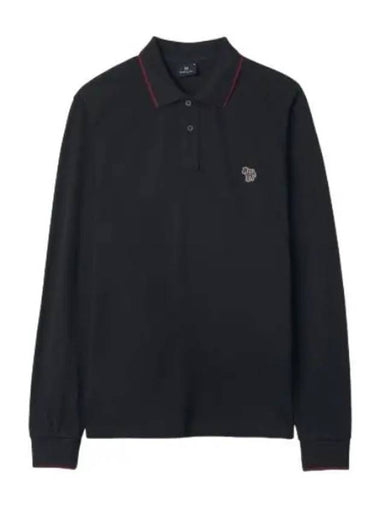 Regular fit pique zebra polo shirt black - PAUL SMITH - BALAAN 1