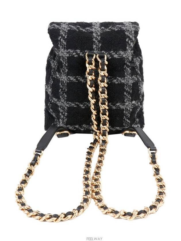 Tweed backpack black gold 73865 - CHANEL - BALAAN 3