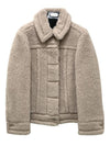 Alpaca Wool Teddy Jacket Beige - MAX MARA - BALAAN 3