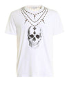 Skull Print Cotton Short Sleeve T-Shirt White - ALEXANDER MCQUEEN - BALAAN 1