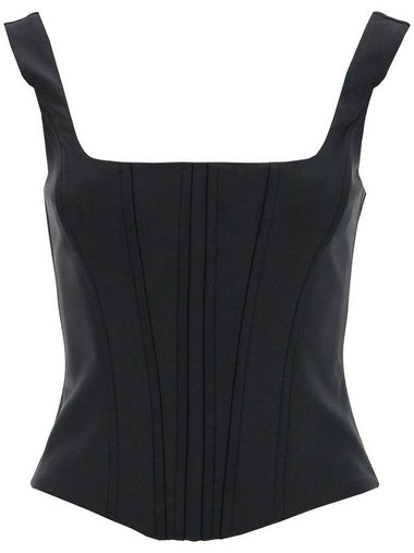 stretch wool corset top with nine words - GIUSEPPE DI MORABITO - BALAAN 1