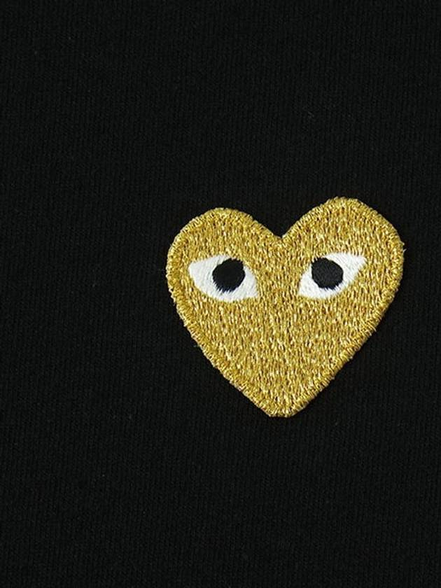 Comme des Gar ons Gold Heart Short Sleeve T Shirt Black - COMME DES GARCONS PLAY - BALAAN 3