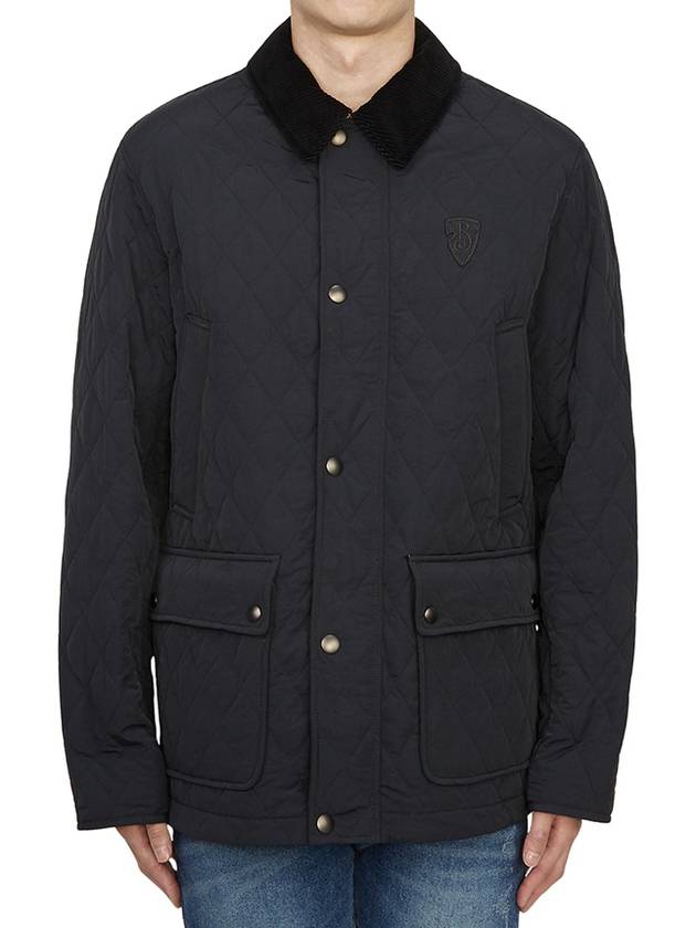 Corduroy Collar Quilted Jacket Black - BURBERRY - BALAAN 3