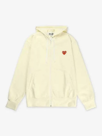 Red Heart Wappen Zip-Up Hoodie Ivory - COMME DES GARCONS PLAY - BALAAN 2