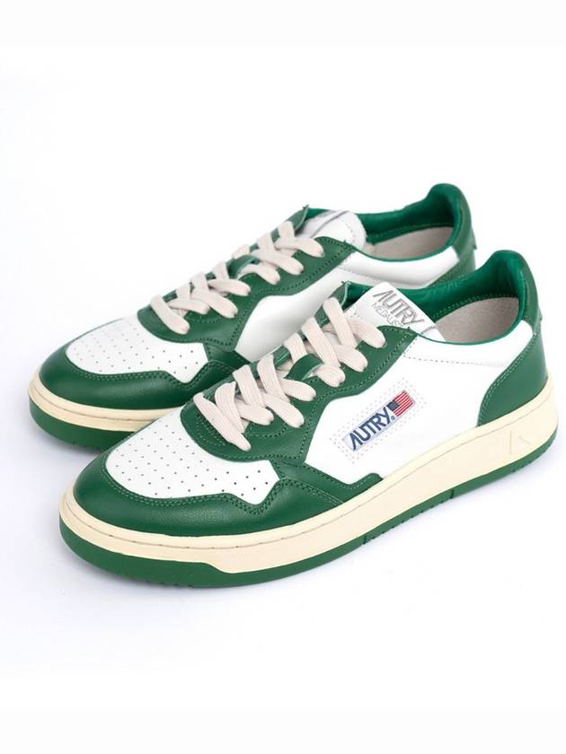 Men's Medalist Leather Low Top Sneakers Green - AUTRY - BALAAN 2