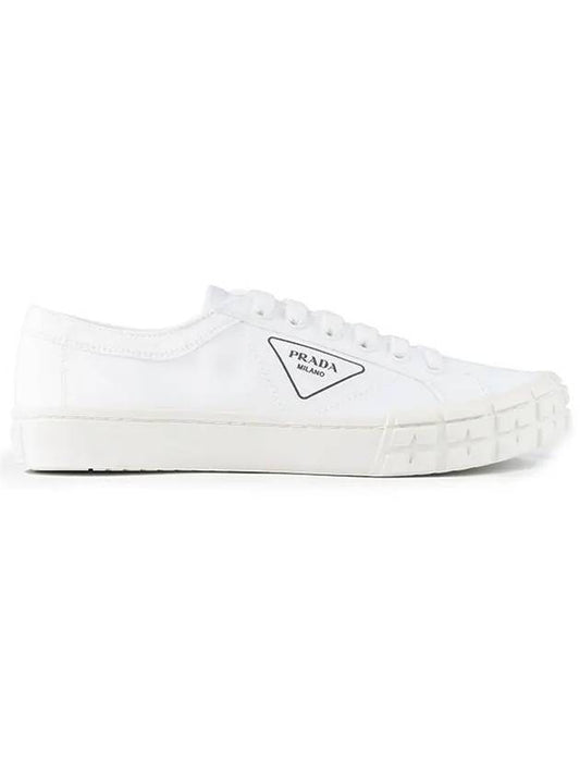 Men's Gabardine Fabric Low Top Sneakers White - PRADA - BALAAN 2