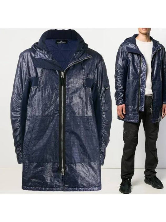 Shadow Project Dual Grid Parka Hooded Jacket Blue - STONE ISLAND - BALAAN 2