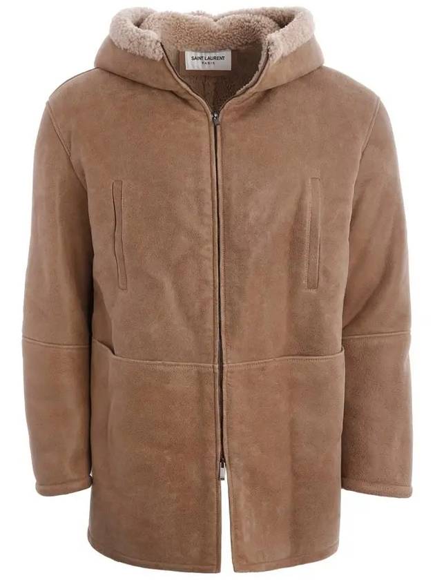 20FW 573418 YCCT2 2123 Saint Laurent Shearling Mustang Zipup Jacket - SAINT LAURENT - BALAAN 2