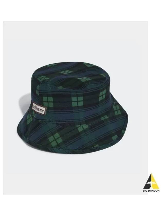 adidas Tartan Bucket Hat Navy Green IY1543 - ADIDAS - BALAAN 1