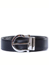 Gancini Reversible Leather Belt Black - SALVATORE FERRAGAMO - BALAAN 2