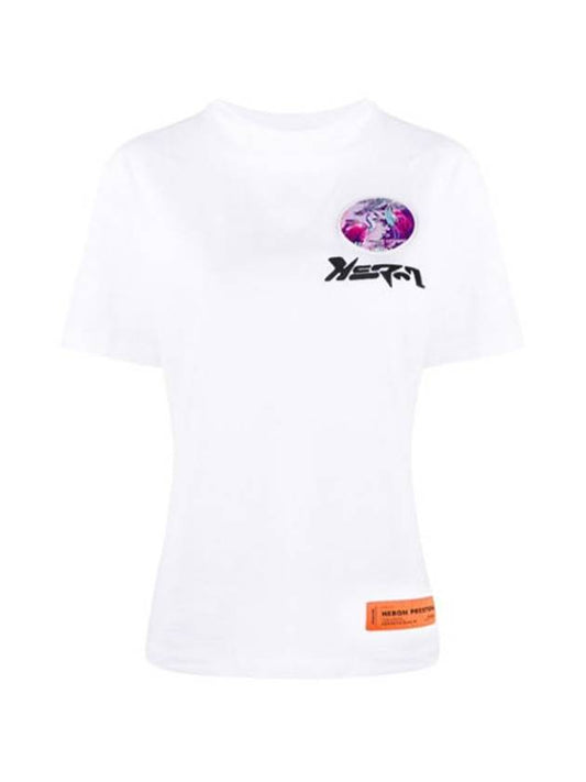 Heron Preston point printing short sleeve t-shirt white women HWAA019E20JER001 0130 - HERON PRESTON - BALAAN 1