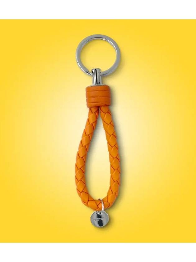 Intrecciato Leather Key Holder Orange - BOTTEGA VENETA - BALAAN 7