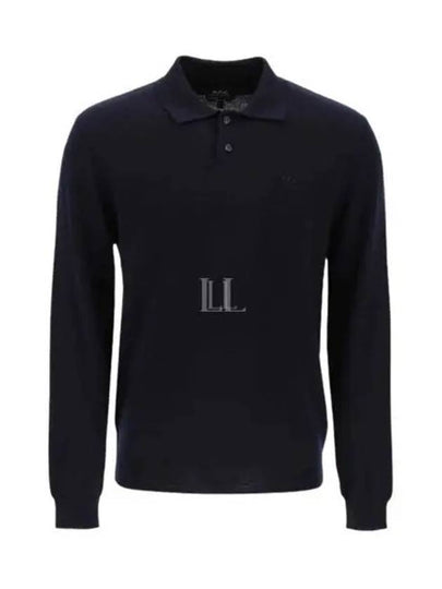 Jacob Logo Wool Long Sleeve Polo Shirt Dark Navy - A.P.C. - BALAAN 2