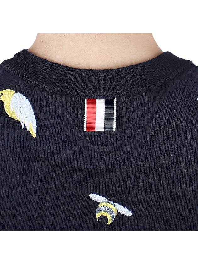 Loop Back Bird Bee Sweatshirt Navy - THOM BROWNE - BALAAN 9