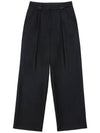 Meryl pin tuck belt loop point straight wide pants black MERYL13BK - RAMUSTUDIO - BALAAN 2