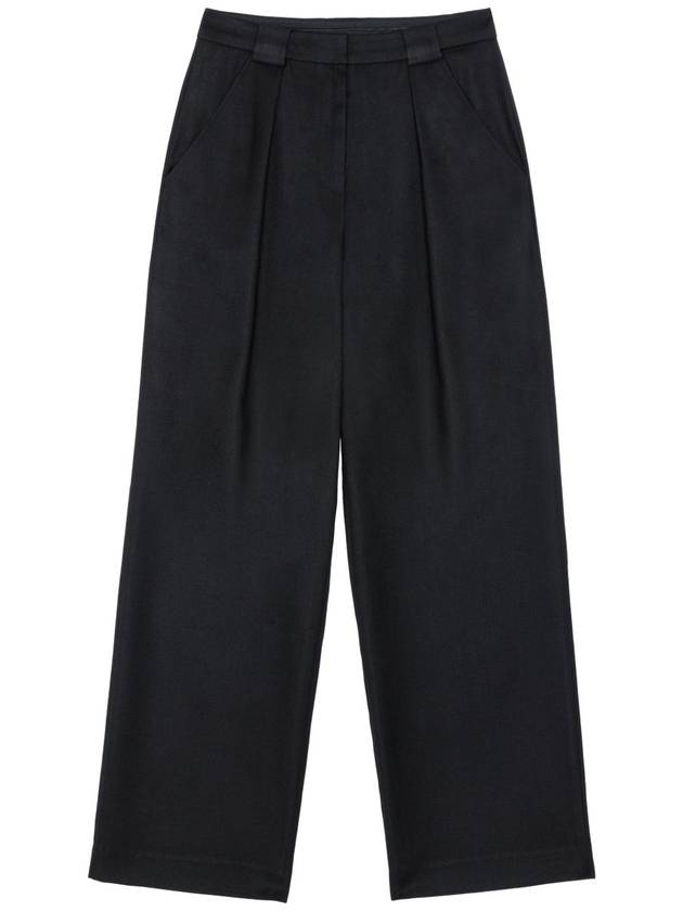 Meryl pin tuck belt loop point straight wide pants black MERYL13BK - RAMUSTUDIO - BALAAN 2