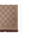 GG Jacquard Pattern Knit Muffler Light Brown - GUCCI - BALAAN 5