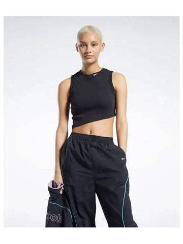 CL WDE CROPPED RIB TANK TOP BLACK HH7375 - REEBOK - BALAAN 1