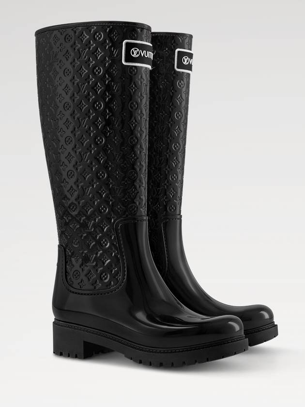 Splash Flat High Long Rain Boots Black - LOUIS VUITTON - BALAAN 2