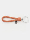 Intrecciato Leather Key Holder Coral - BOTTEGA VENETA - BALAAN 4