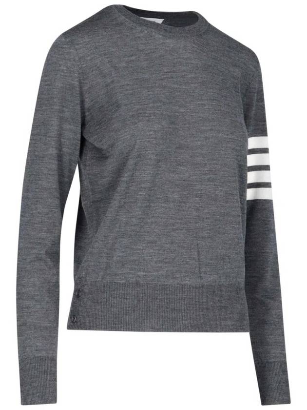 4-Bar Merino Jumper Wool Knit Top Grey - THOM BROWNE - BALAAN 3