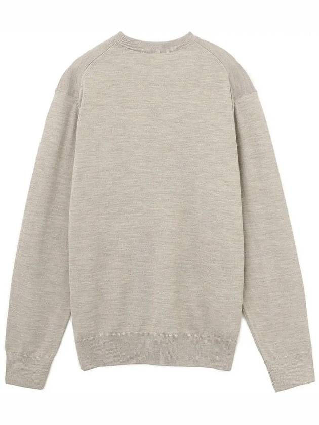 Fox Head Patch Regular Round Neck Pullover Knit Top Beige Melange - MAISON KITSUNE - BALAAN 4