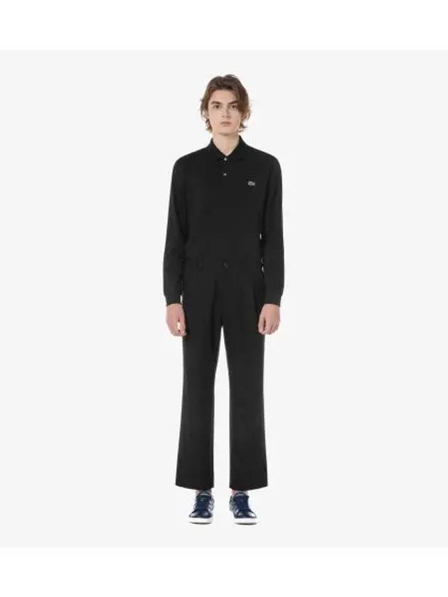 Men s Semi Wide Slacks Black - LACOSTE - BALAAN 1