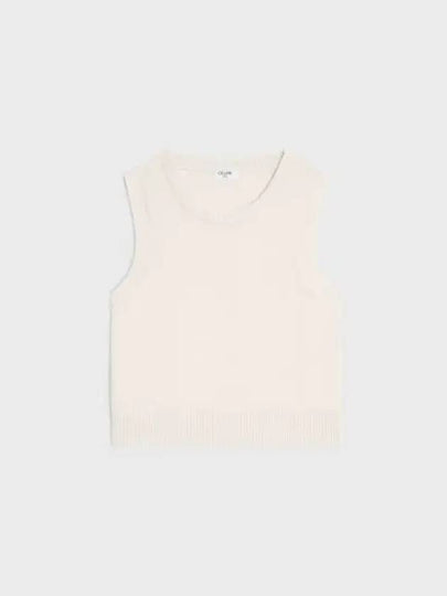 Triomphe Jacquard Heritage Cashmere Sleeveless Off White - CELINE - BALAAN 2