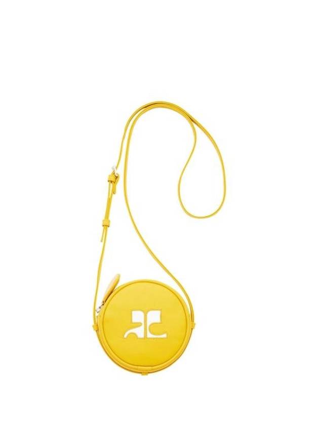 Circle Logo Leather Cross Bag Yellow - COURREGES - BALAAN 1