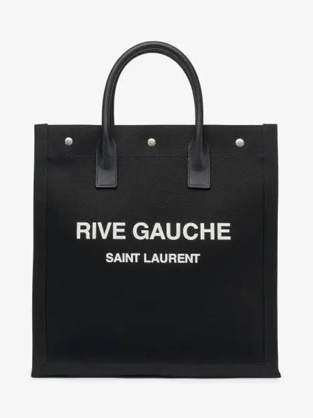 Rive Gauche Canvas Tote Bag Black - SAINT LAURENT - BALAAN 2