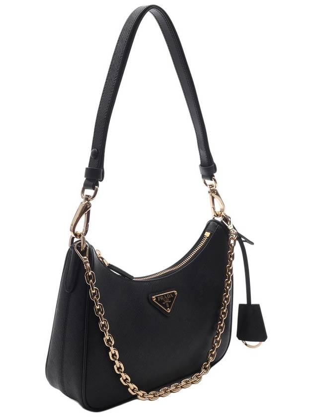 Re-Edition Saffiano Leather Mini Shoulder Bag Black - PRADA - BALAAN 4