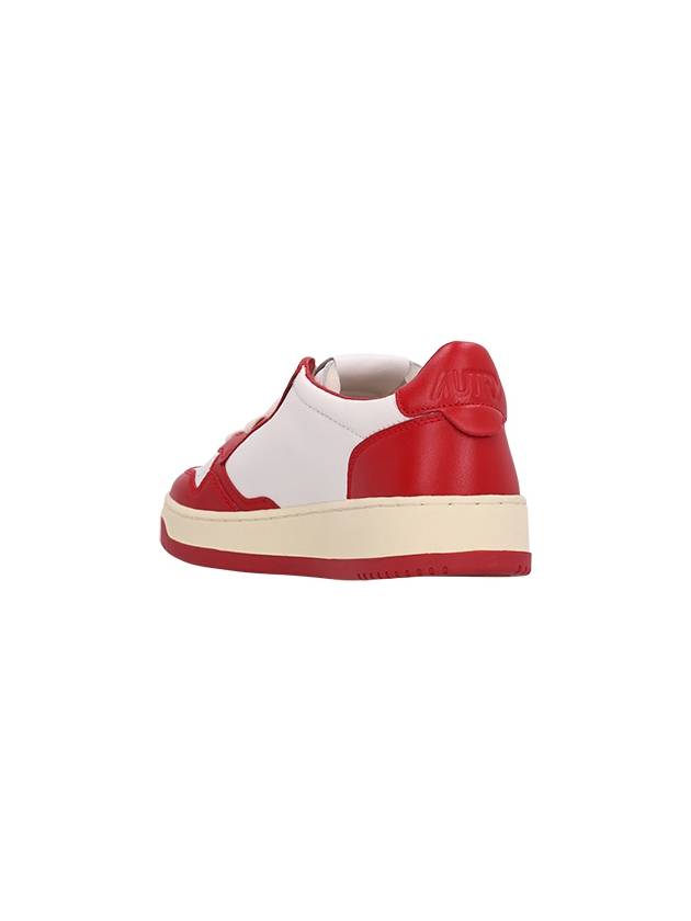 Men's Medalist Low Leather Sneakers White Red - AUTRY - BALAAN 4