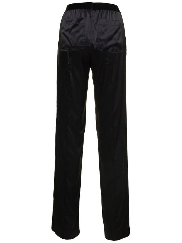 Women's Stretch Silk Straight Pants Black - TOM FORD - BALAAN 3