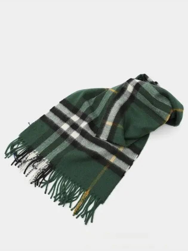 Check Cashmere Scarf Green - BURBERRY - BALAAN 2