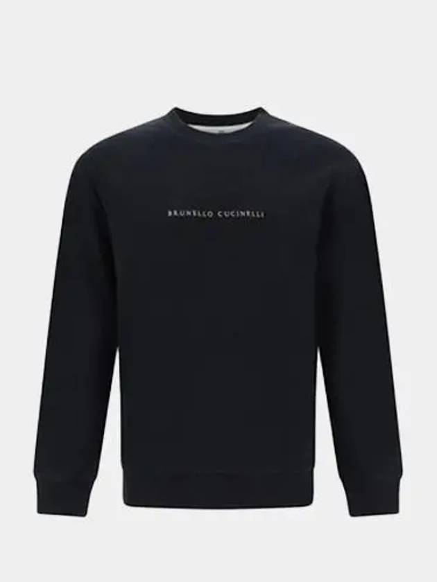 Embroidered Logo Sweatshirt Black - BRUNELLO CUCINELLI - BALAAN 2