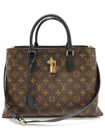 M43550 Monogram Canvas Black Flower Tote 2WAY - LOUIS VUITTON - BALAAN 1