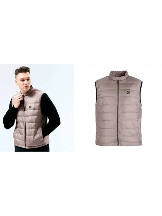 Golf men’s goose down padded vest beige - HENRY STUART - BALAAN 2