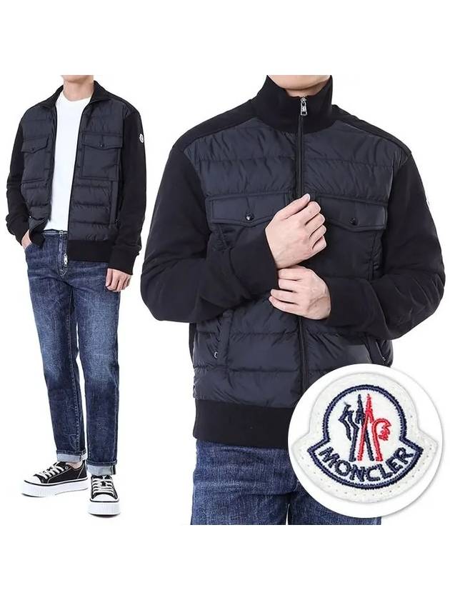 Logo patch padded layered cotton zip up 8G00033 89AHS 999 - MONCLER - BALAAN 1